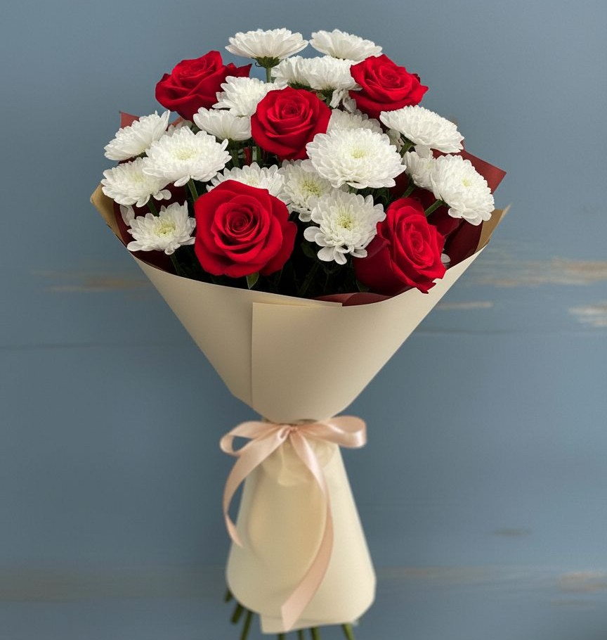 Букет цветов из: Розы и Хризантемы в Арчединской