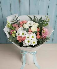 Букет цветов из:  Розы, Лизиантусы и Хризантемы в Арчединской