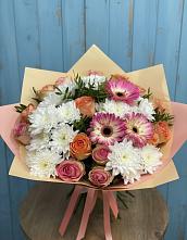 Букет цветов из:  Розы, Герберы и Хризантемы в Арчединской