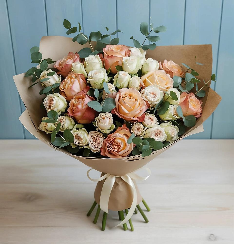 Букет цветов из: Альстромерии и Розы в Арчединской