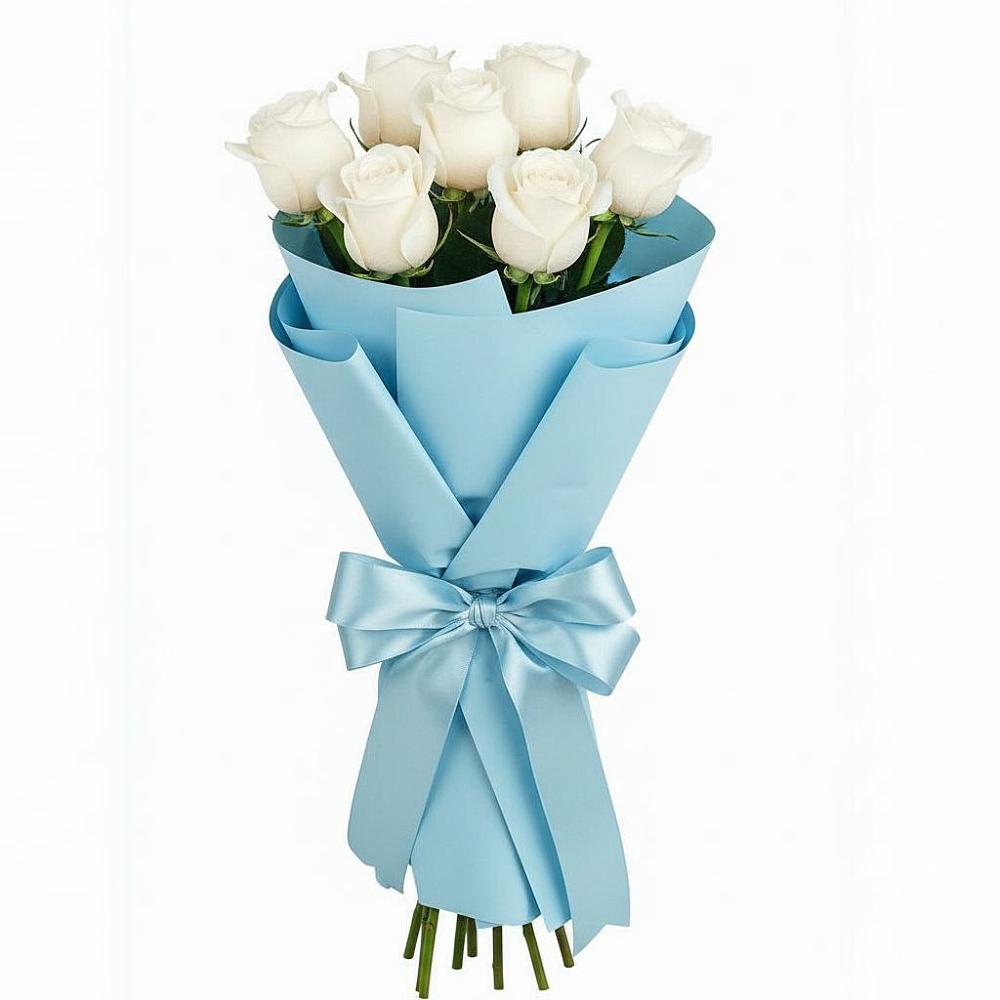 Букет 7 белых роз Проуд в Арчединской