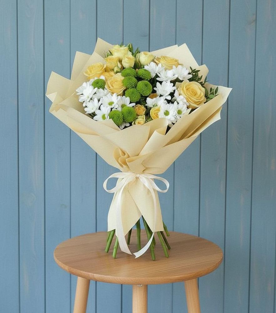 Букет цветов из: Хризантемы и Розы в Арчединской