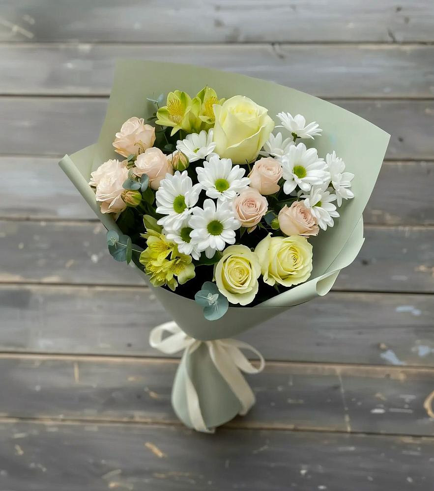 Букет цветов из: Альстромерии, Розы и Хризантемы в Арчединской