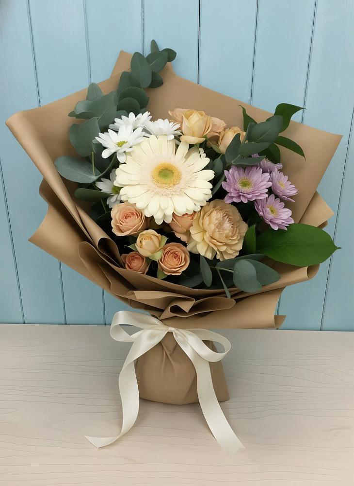 Букет цветов из: Герберы и Хризантемы в Арчединской