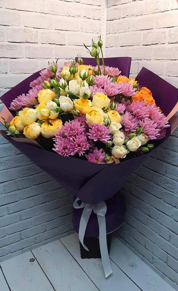Букет цветов из: Хризантемы и Розы в Арчединской