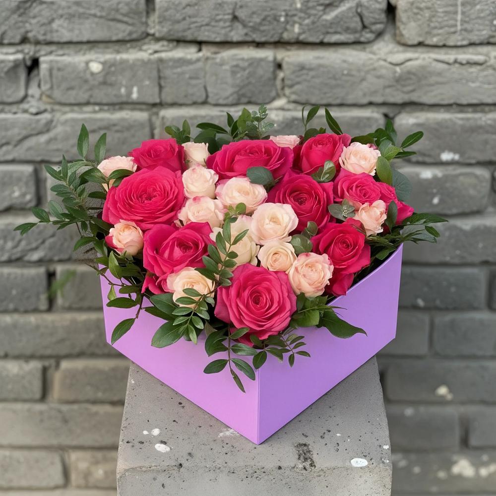 Цветочная композиция из Розы в коробке в Арчединской