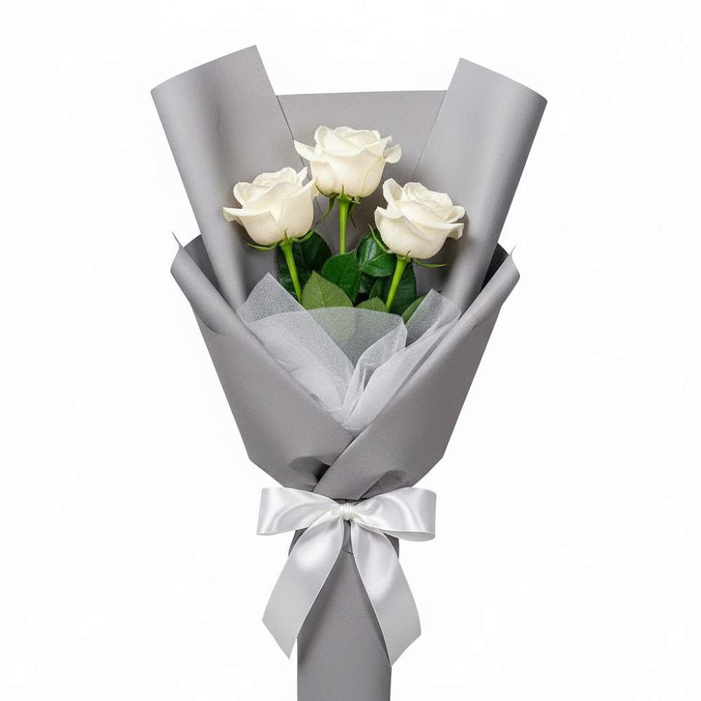 Букет 3 белые розы в Арчединской