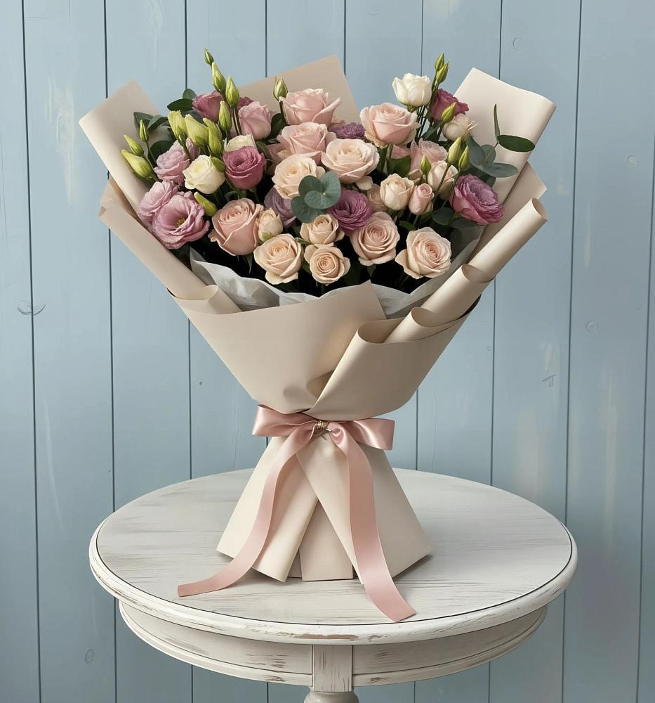 Букет цветов из: Розы и Лизиантусы в Арчединской