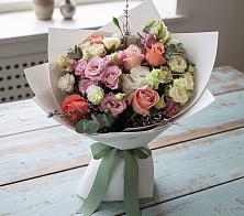 Букет цветов из:  Розы, Лизиантусы и Гвоздики в Арчединской