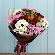 Букет цветов из:  Розы, Хризантемы и Альстромерии в Арчединской