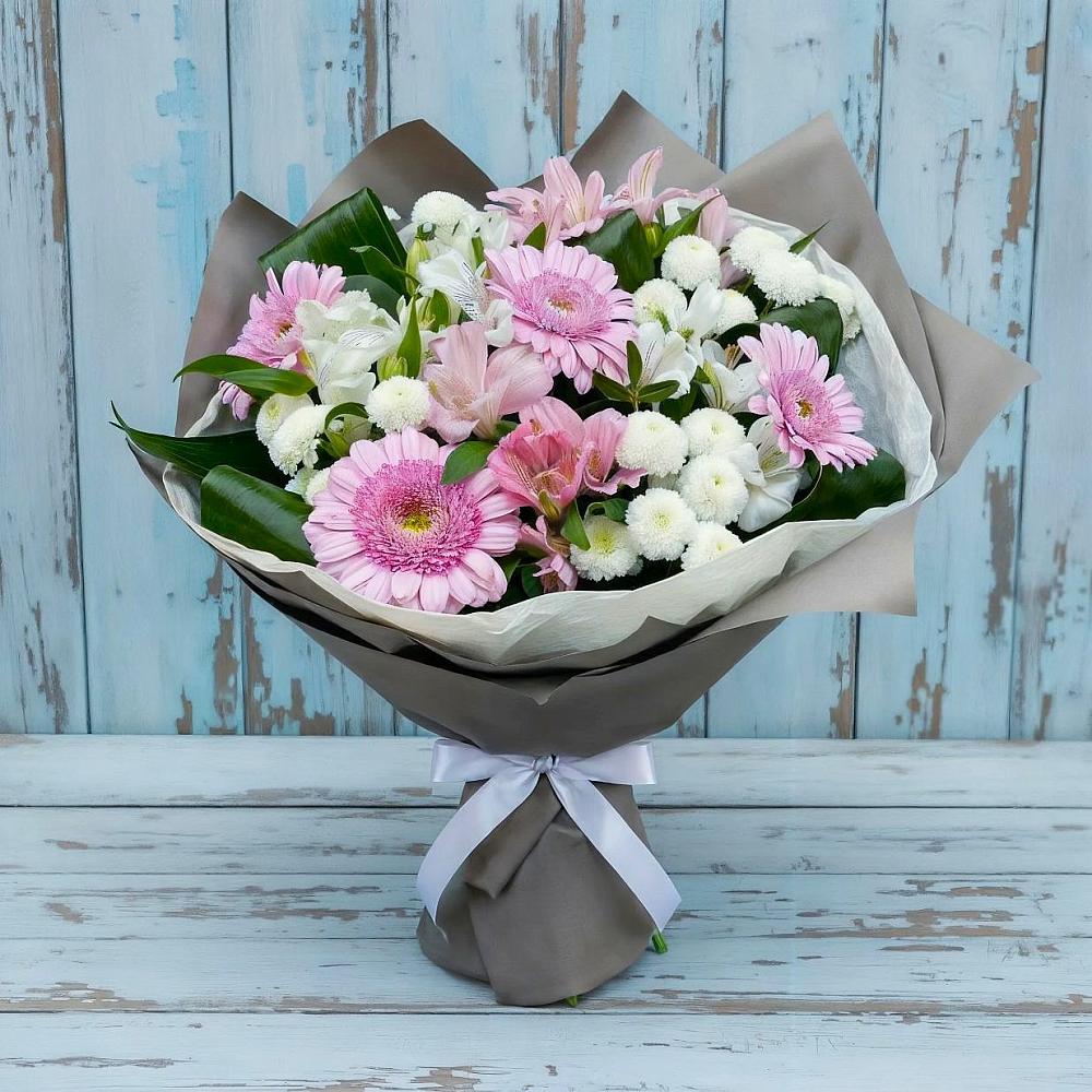 Букет цветов из: Герберы, Альстромерии и Хризантемы в Арчединской