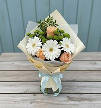 Букет цветов из:  Герберы, Розы и Хризантемы в Арчединской