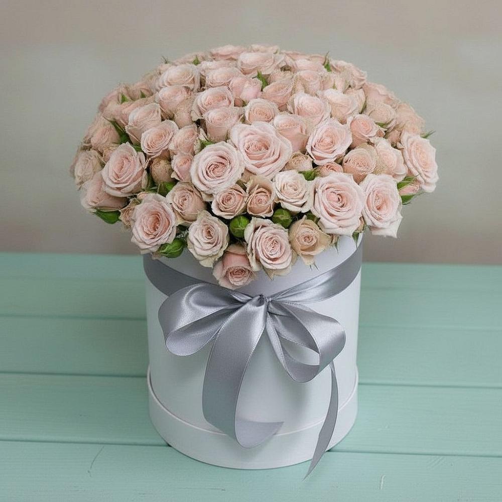 Цветочная композиция из Розы в шляпной коробке в Арчединской