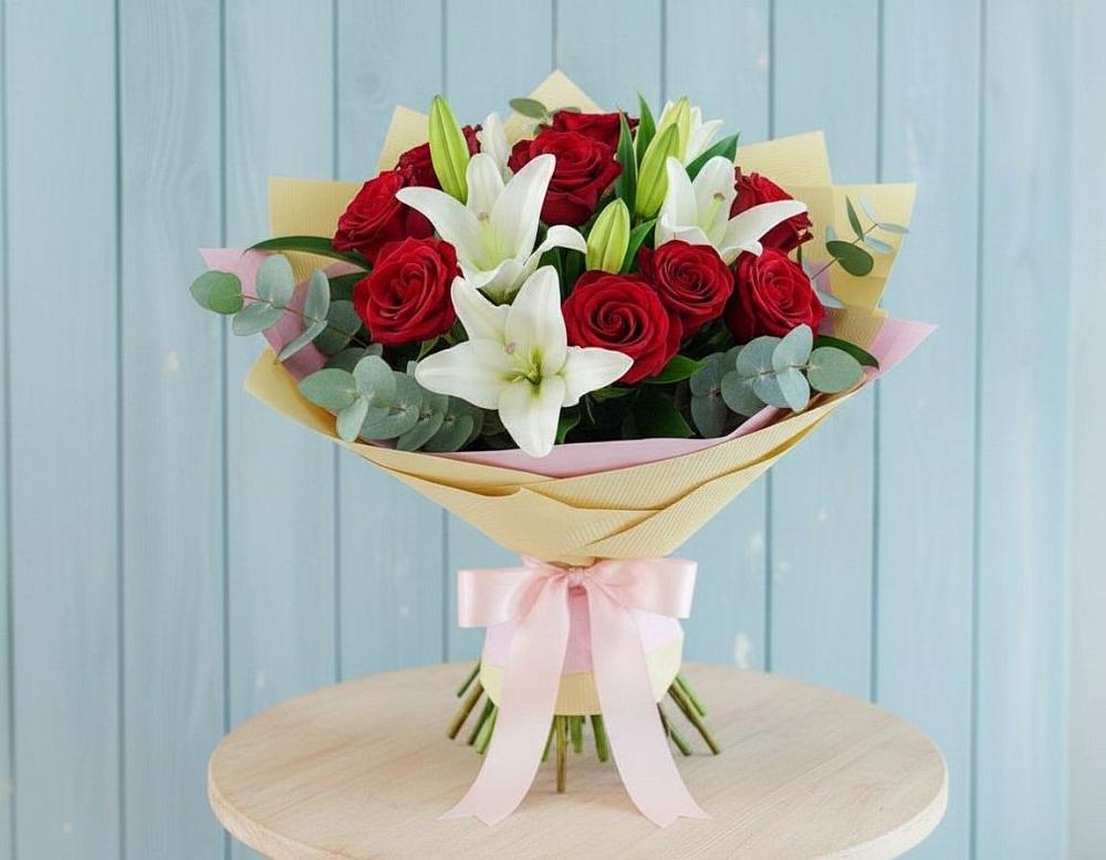 Букет цветов из: Лилии и Розы в Арчединской